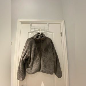 Fuzzy 3/4 zip sweater medium